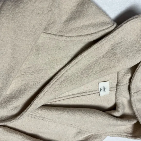 Aritzia Wilfred hooded wool coat cream color - Picture 7 of 14